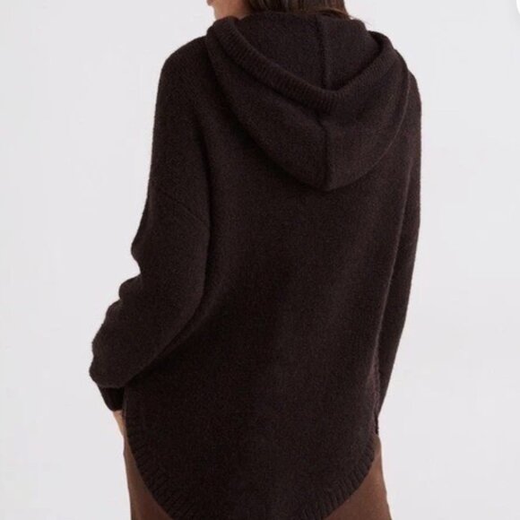 Madewell Oversized Hoodie Sweater in Heather Raisin. Size Medium. Like New. - Picture 3 of 7
